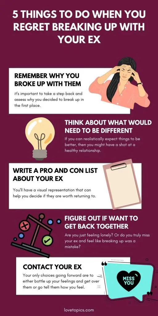 What to Do When You Regret Breaking Up With Your Ex - infographic