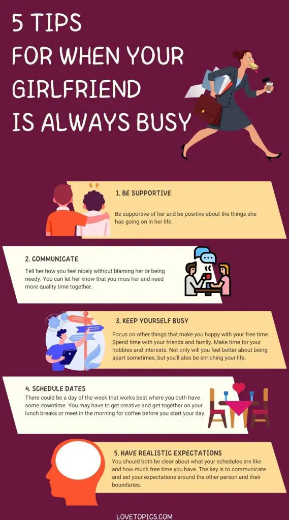 5 tips for when your girlfriend is always busy - infographic
