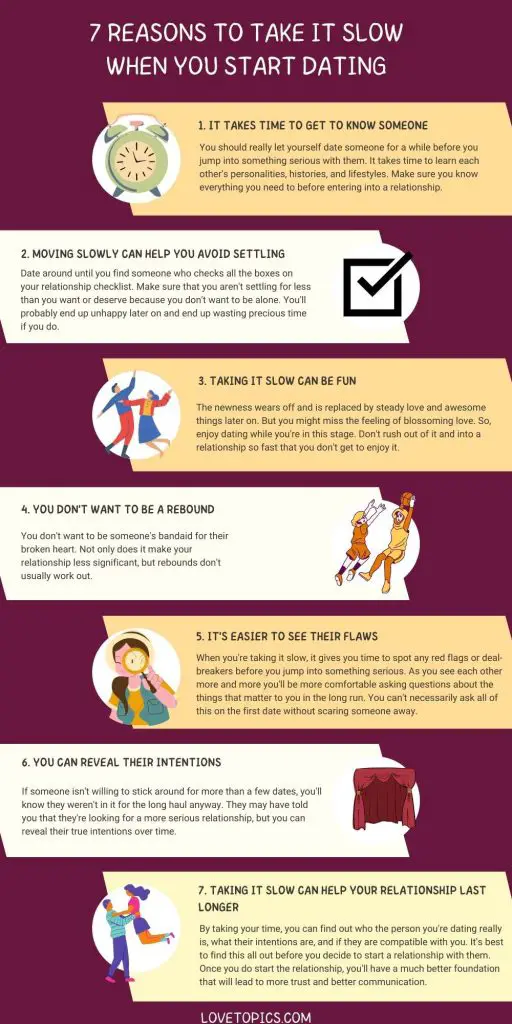 reasons to take it slow dating infographic