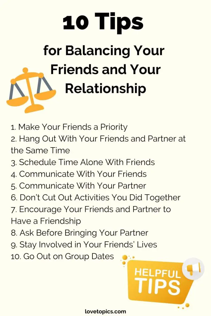 tips for balancing your friendships and your relationship infographic