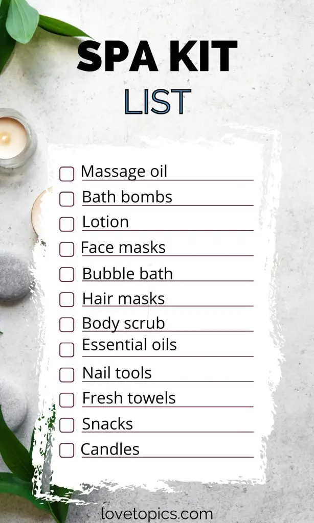 at home spa kit list of things you need
